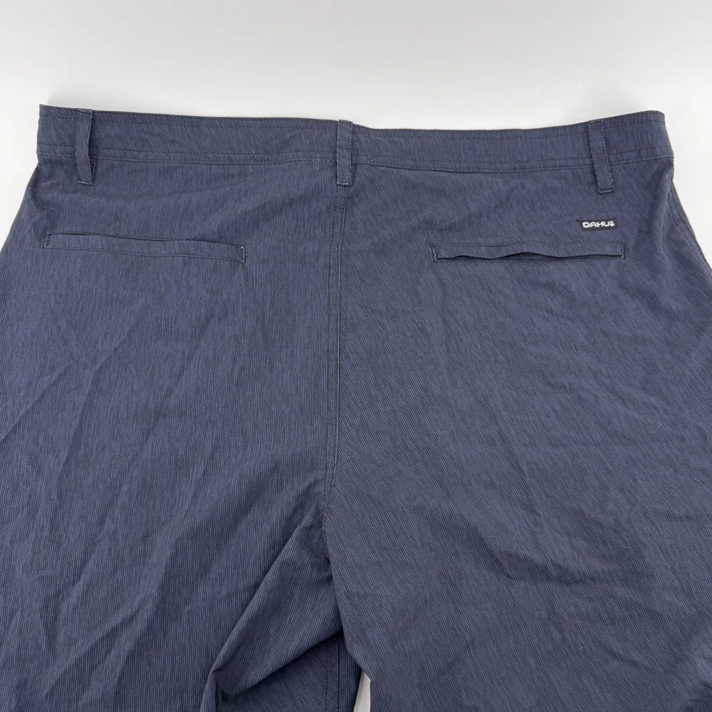 DaHui Hybrid Shorts Mens 40 Blue Striped Boardshorts Stretch Quick Dry